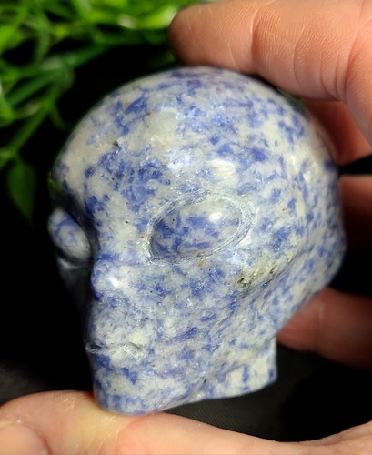 2.3" 219g White & Blue Marble Crystal Alien Head Skull - STAR BEING UFO -AREA 51 - Picture 7 of 12
