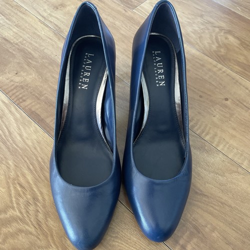Lauren Ralph Lauren Harper blaue Pumps 2 Zoll Absatz Leder 8,5 gebraucht, in einwandfreiem Zustand edel - Bild 2 von 7