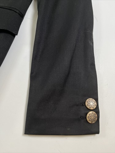 French Crown Mens Jacket Cross Button Black Long Sleeve Size 36 - Picture 10 of 16