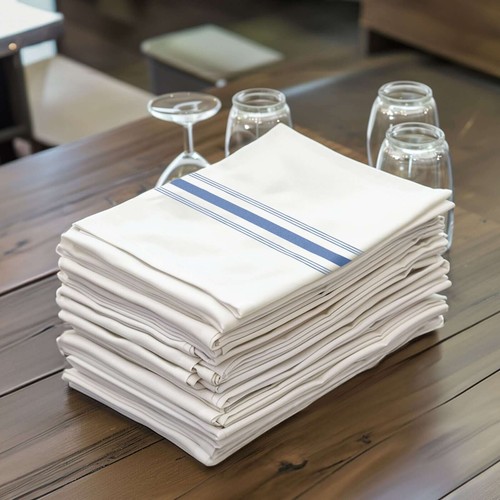 10 pcs Black White Polyester 18x22" TABLE NAPKINS Stripes Wedding Kitchen Linens - Picture 4 of 8
