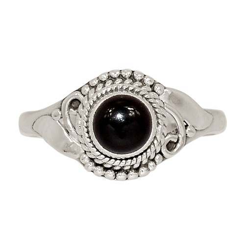 Handwork - Black Onyx - Brazil 925 Sterling Silver Ring Jewelry s.9 ALLR-28291