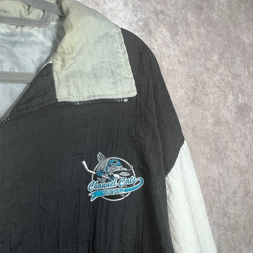 Vintage Huntsville Channel Cats Jacket Mens XL Gray Black 90s Hartwell Sports - Picture 4 of 9