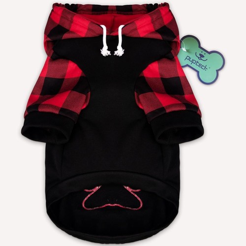Sudadera con capucha a cuadros PUPECK para perro suave cómoda con sombrero XL - Imagen 2 de 5