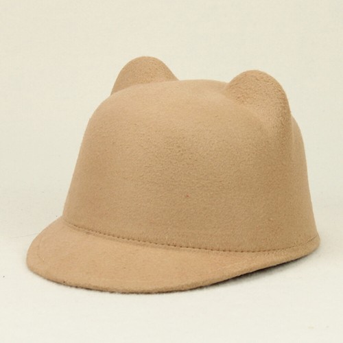 Boys Girls Kids Cat Ears Hat Jazz Horseman Trilby Fedora Hat Flat Equestrian Cap - Picture 13 of 15