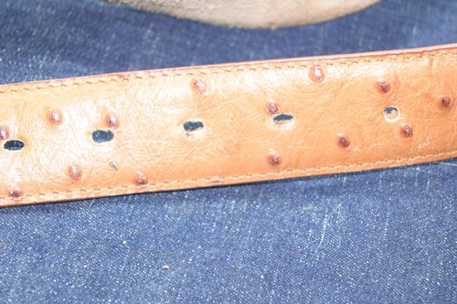 Leather belt tan with silversmith belt buckle size 36 made in USA vintage - Picture 11 of 11
