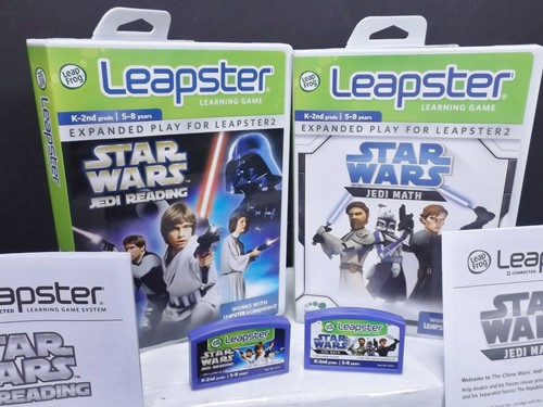 Leap Frog Leapster 1 & 2 Star Wars Jedi Reading & Jedi Math K-2nd Grade 5-8 year - Picture 2 of 3