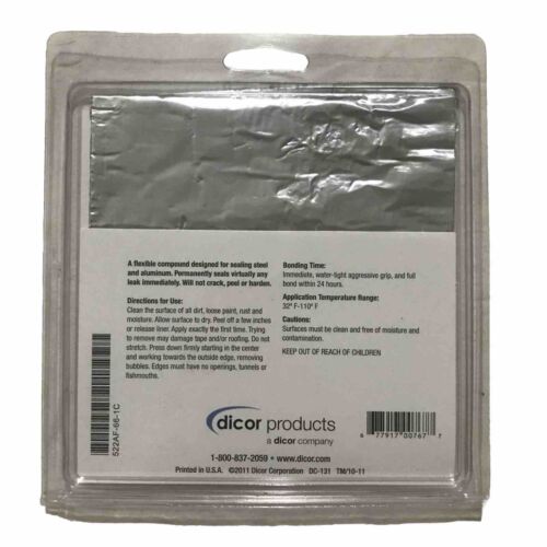 Dicor DiSEAL Patch 522AF-66-1C RV Aluminum Water Resistant Sealing Tape 6"x6" - Picture 3 of 5