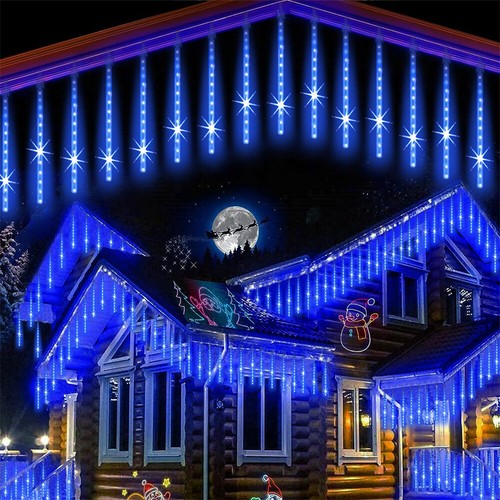 240 LED Meteor Shower Rain Tree String Lights 10 Tubes Xmas Garden Party Outdoor - Bild 13 von 26