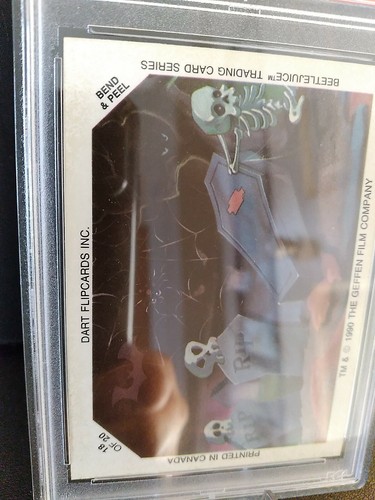 Beetlejuice PSA Graded 1990 Dart Sticker Karte R.I.P. - Neuwertig MT 9 Selten Top - Bild 8 von 9