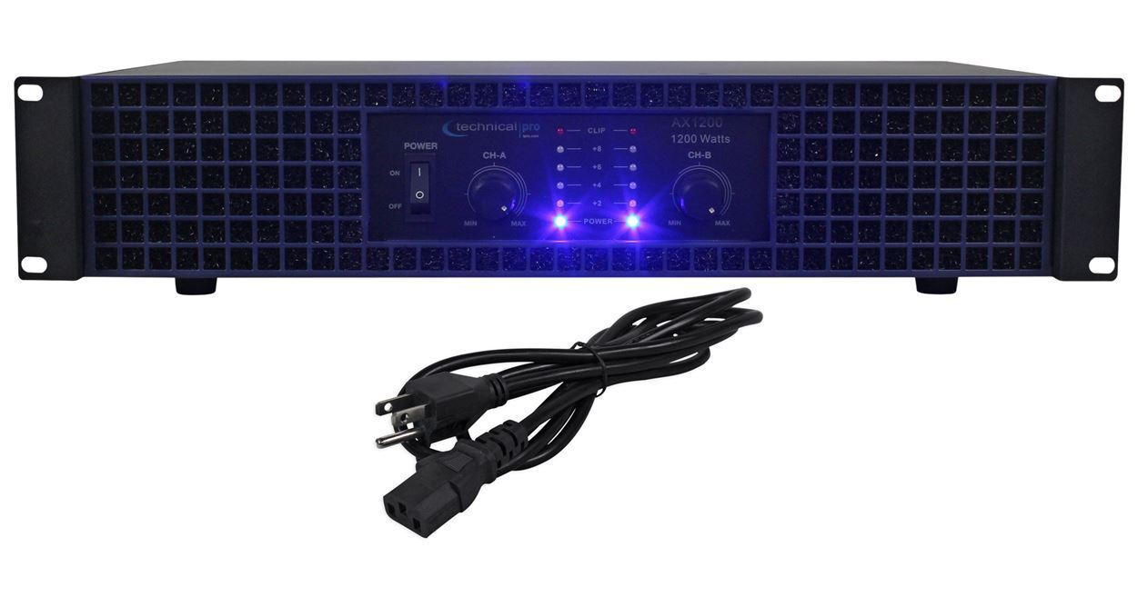 Новый двухканальный усилитель Technical Pro AX1200, 1200 Вт, стоечный усилитель мощности 2U для ди-джеев