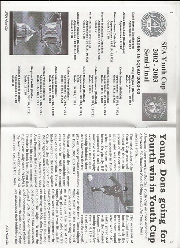 Aberdeen v Hibernian SFA Youth Cup Semi Final 5th March 2003 - Picture 3 of 5