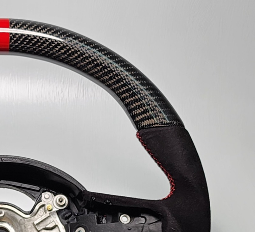 Gen 3 F56 Carbon, Alcantara, red stitching and ring Steering wheel JCW Pro - Picture 5 of 6