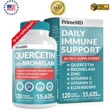 Quercetin 1500mg, 120 Vegetarian Capsules With Bromelain -Immune Support Heart H