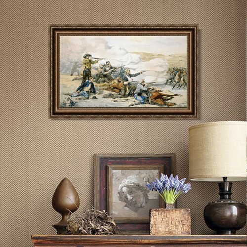 Arte enmarcado en lona estampado Giclee batalla de la isla de Beecher por Frederic Remington - Imagen 2 de 19