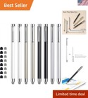 Sleek 8 Pcs Stylus Pack - Mesh/Rubber Tips in Silver, Black, White & Champagne