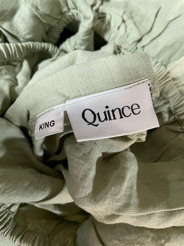 NWOT QUINCE EUROPEAN LINEN 4 PIECE SHEET SET SAGE KING SHEETS 100% FLAX - Bild 10 von 14