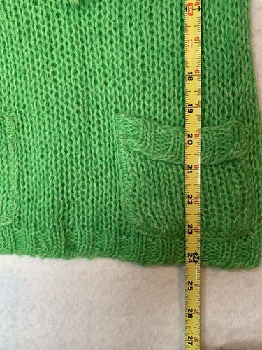 Vintage Green Crochet Vest Mod Boho 70s Knit Top Evan Picone JRS groovy Small - Picture 5 of 7