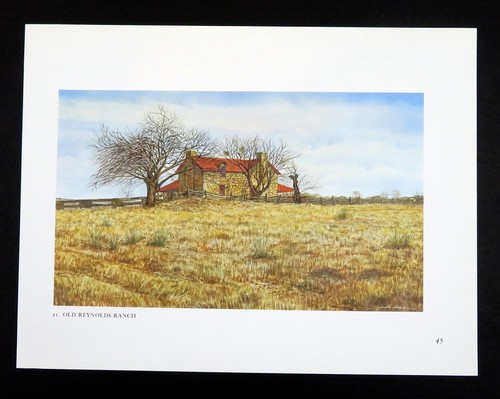 Mondel Rogers ANTIGUO RANCHO REYNOLDS Albany Texas rancho casas arte occidental de colección - Imagen 2 de 4