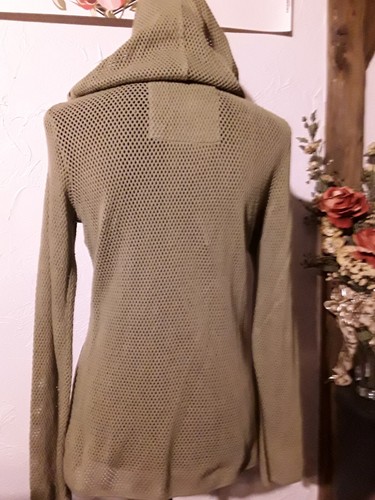Oleg Cassini Sport Damen Oberteil olivgrün Mesh Netz: Gr. S - Bild 4 von 6