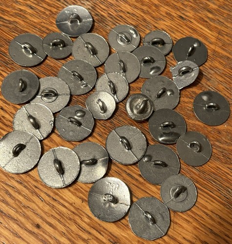 Vintage Pewter Buttons~ 30 Norwegian Factory Errors. - Picture 13 of 13