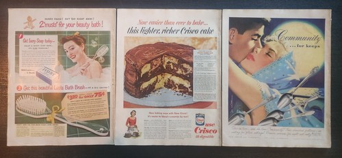 WOMAN'S HOME COMPANION MAGAZINE VINTAGE 1952 LOT OF 3 FASHION, FAMILY, HOME ADS - Picture 2 of 5