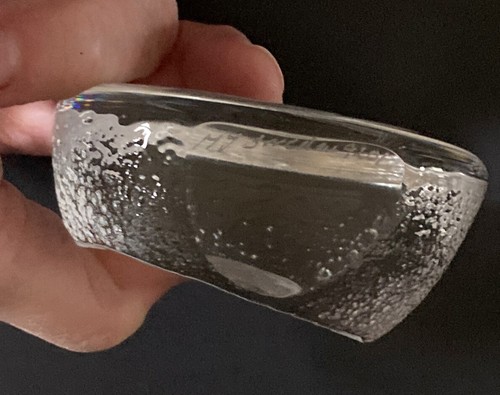 Mats Jonasson Sweden Eagle in Carved Etched Lead Crystal Paperweight Signed - Picture 3 of 4