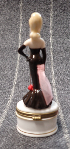 PHB Solo In The Spotlight Porcelain Barbie Statue Hinged Box W/Shoe Trinket 2000 - Picture 5 of 12