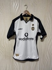MANCHESTER UNITED 2001 2002 REVERSIBLE AWAY SHIRT JERSEY UMBRO sz S MEN WHITE
