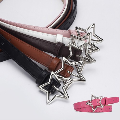Cintura in pelle pentagramma vita lega fibbia a stella bambini cintura in pelle pu moda - Foto 2 di 29
