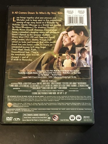 WALK TO REMEMBER - Mandy Moore PG DVD Movie. Widescreen. USED. GOOD. - Picture 2 of 3