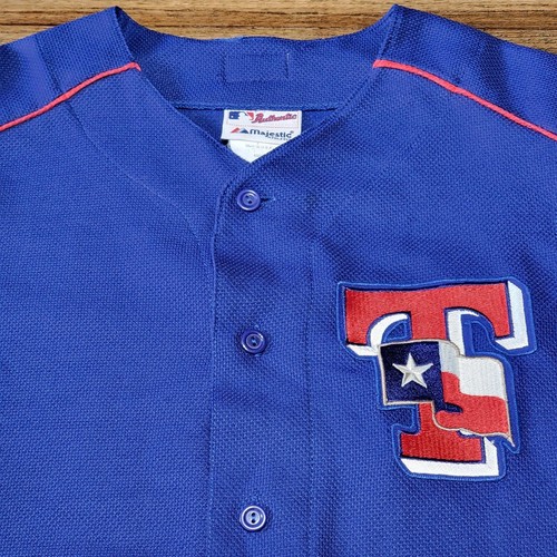 Camiseta deportiva unisex vintage Majestic Athletic Texas Rangers SS azul real - mediana - Imagen 2 de 8