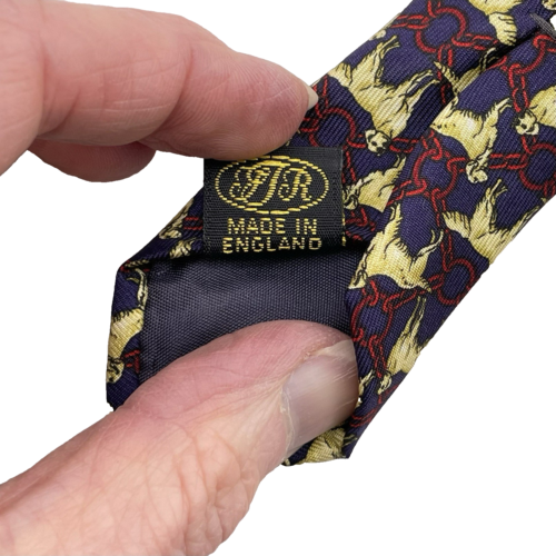 Vintage Huntington Golden Retriever Print 100% Silk Necktie Dog Made in England - Picture 6 of 6