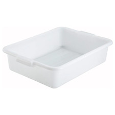 Back of House Dish Box Standard Weight Heavy Duty  Polypropylene White 5 Inch