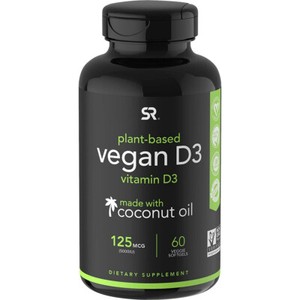 Sports Research Vegan Vitamin D3 Dietary Supplement - 60 Softgels