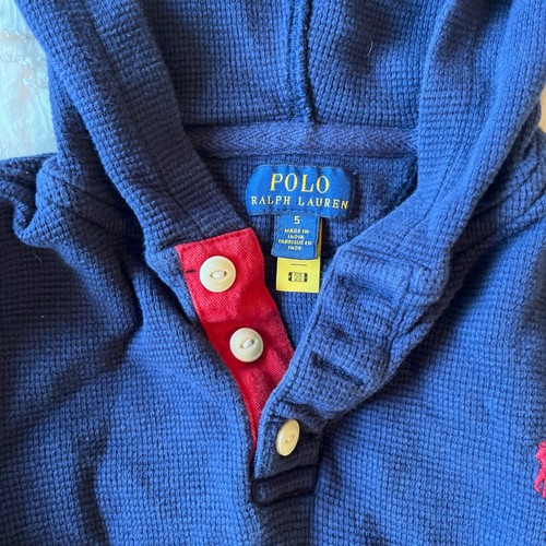 Polo Ralph Lauren Cable Knit Sweater Little Boys 4T Navy Blue Preppy Pony Logo - Picture 3 of 4