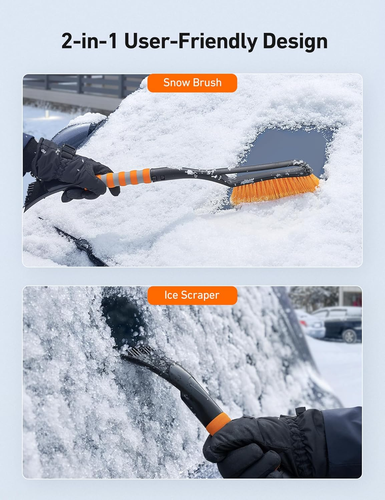 27" Schneebürste und Eiskratzer für Auto Windschutzscheibe, abnehmbare Schneeschaber mit - Bild 2 von 12