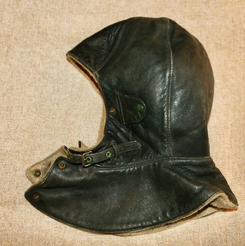 VINTAGE SHEEPSKIN AND BROWN LEATHER AVIATION/BIKER'S/MOTORING HAT - Picture 2 of 6