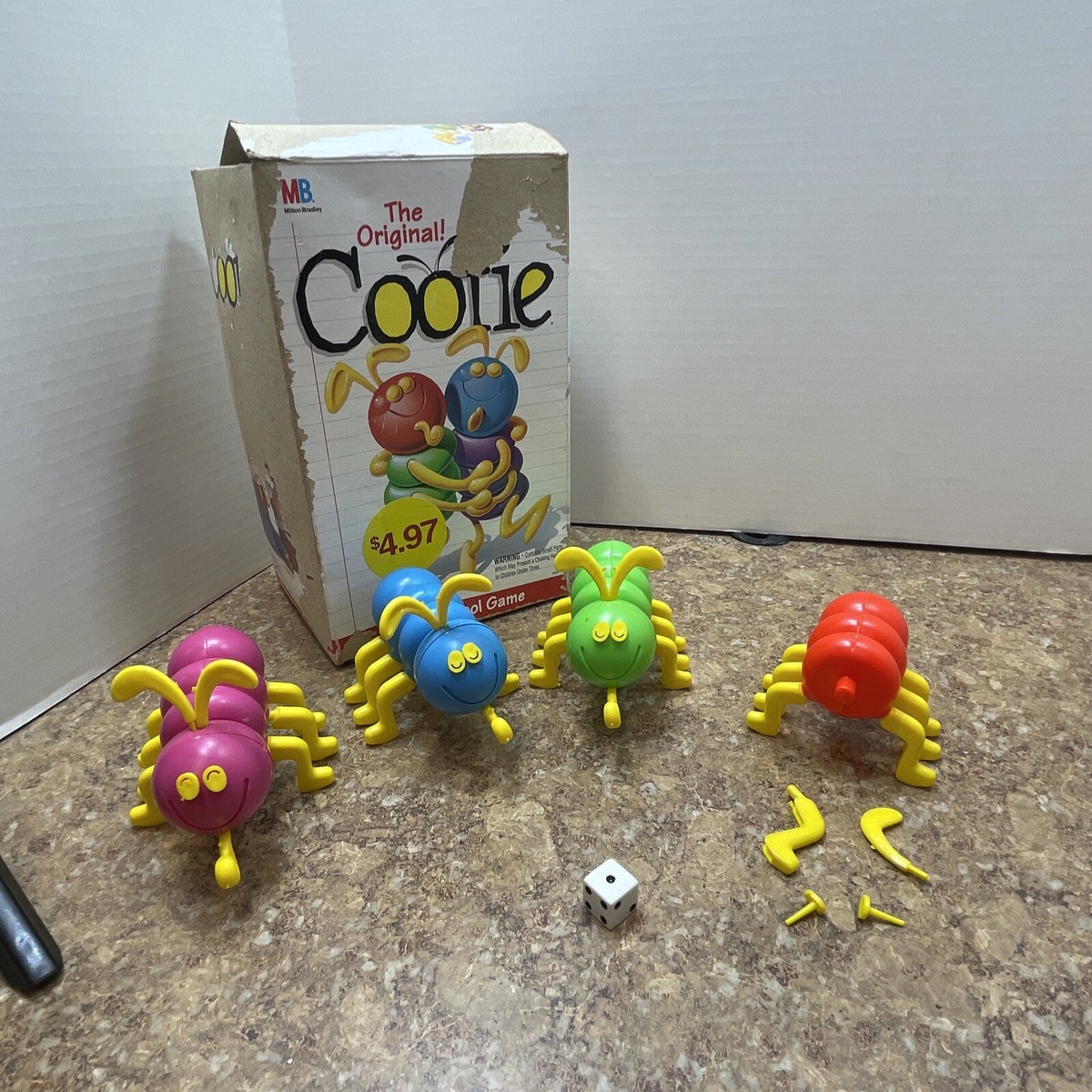 1986, 1993 Cootie Board Game Milton Bradley vintage preschool 4782