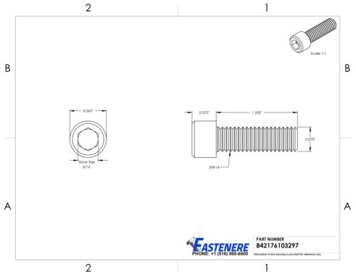 3/8-16 x 1-1/4" Socket Head Cap Screws Allen Drive Stainless Steel Bolt Qty 10 - Picture 2 of 3
