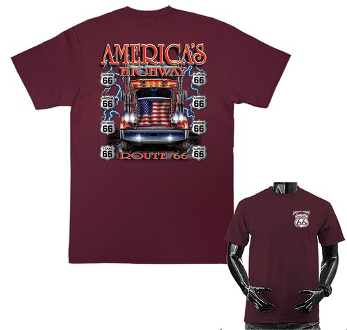 Camiseta gráfica AMERICA'S HIGHWAY FLAG TRUCK ROUTE 66 - Imagen 4 de 15
