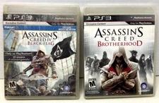 PS 3 Sony Assassin's Creed Video Games Black Flag & Brotherhood with Manuals