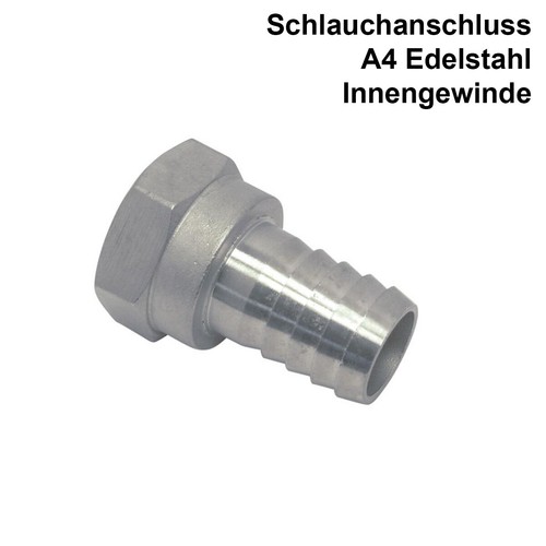 Boquillas de manguera boquilla de manguera conexión de manguera boquillas de manguera V4A acero inoxidable - Imagen 2 de 3