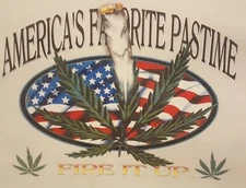 AMERICA'S FAVORITE PASTIME POT WEED MARIJUANA HOODED SWEATSHIRT #MJ-7 HOODIE