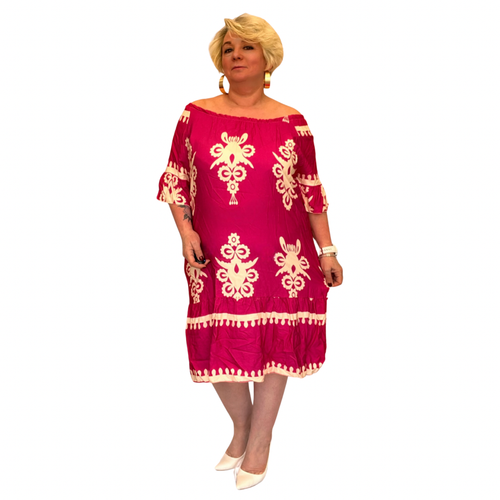 WOMENS DRESS LADIES OFF SHOULDER FRILLED HEM BELL SLEEVE DRESS PLUS SIZE - Picture 4 of 14