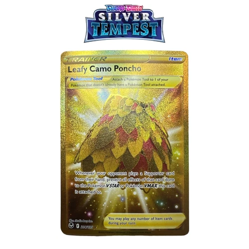 Leafy Camo Poncho 214/195 Gold Secret Rare - 2022 Pokémon Silver Tempest NM