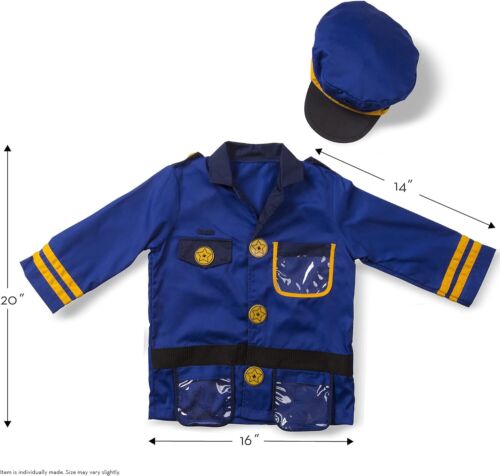 unisex-children Police Officer Role Play Costume Dress-Up Set (8 pcs) - Picture 5 of 7