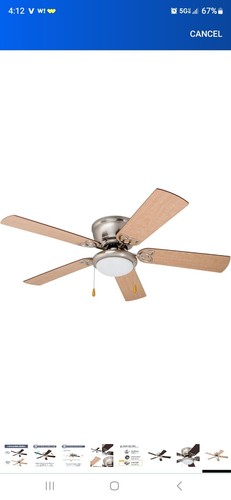 Prominence Home Benton 50850 Hugger 52 inch LED Ceiling Fan Brushed Nickel - Picture 1 of 6