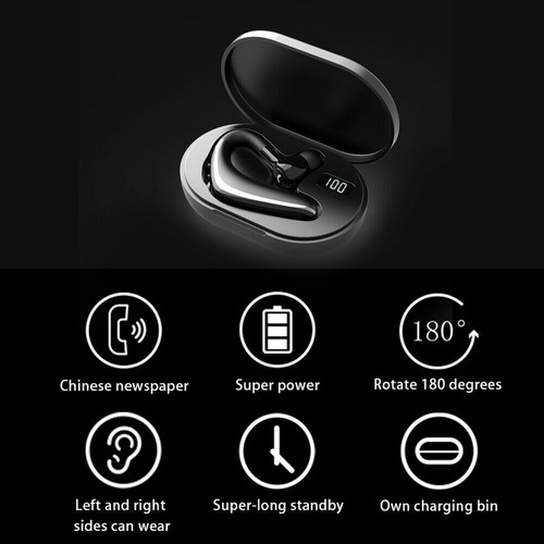 Bluetooth Earphone Hands-free Call Wireless Earpiece Rechargeable Charging Case - Picture 11 of 11