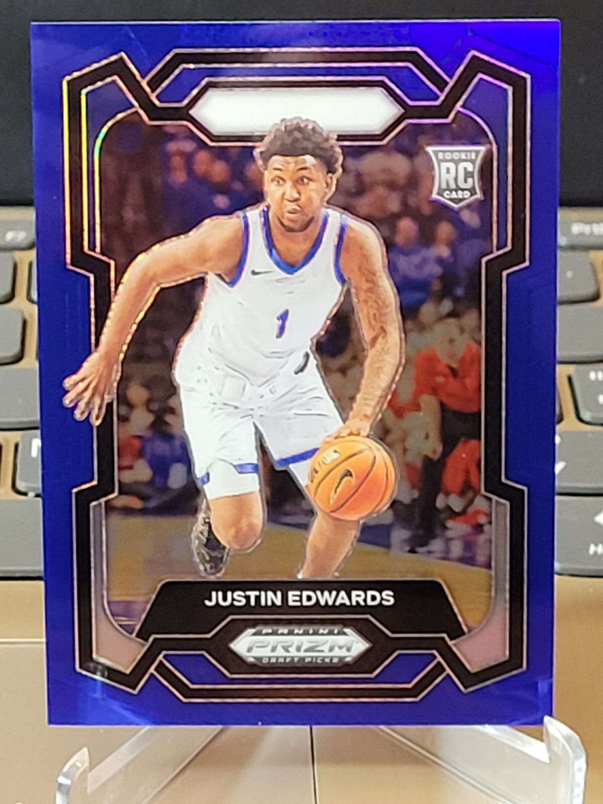 2024 PANINI PRIZM DRAFT PICKS JUSTIN EDWARDS BLUE PRIZM ROOKIE #25 KENTUCKY /199