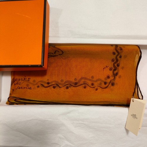Unused w/box HERMES Petit Carre 45 a votre service mousseline Silk Scarf 41cm - Picture 20 of 22